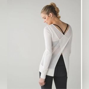 Lululemon Sunset Savasana Pullover II Cashmere Blend Sweater Open Mesh Small